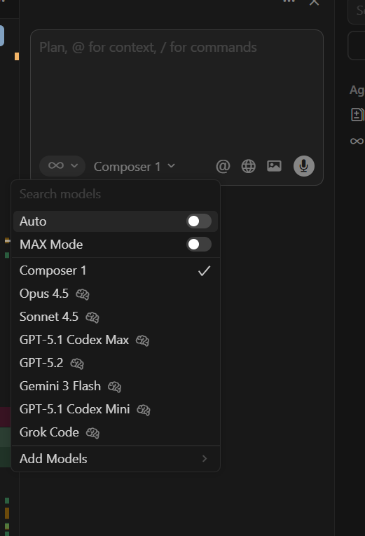 Cursor 选择模型